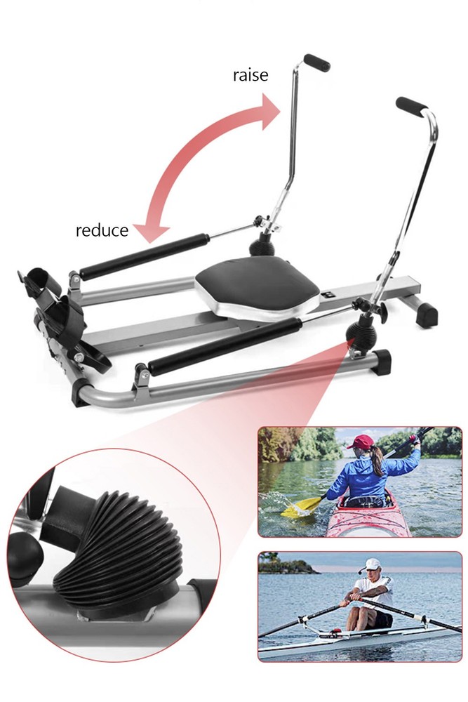 🚀Home Gym Adjustable Exercise Rowing Machine Rower Double Hydraulic Resistance