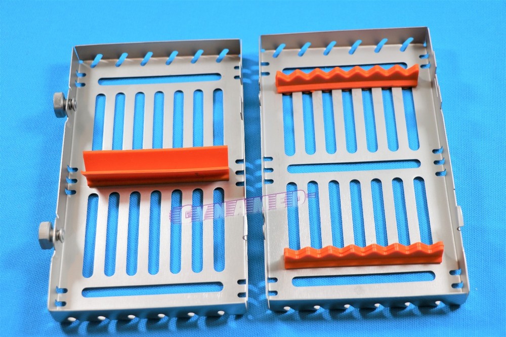 2PCS STERILIZATION TRAYS FOR 7 INSTRUMENTS DETACHABLE PREMIUM GERMAN WITH BUTTON