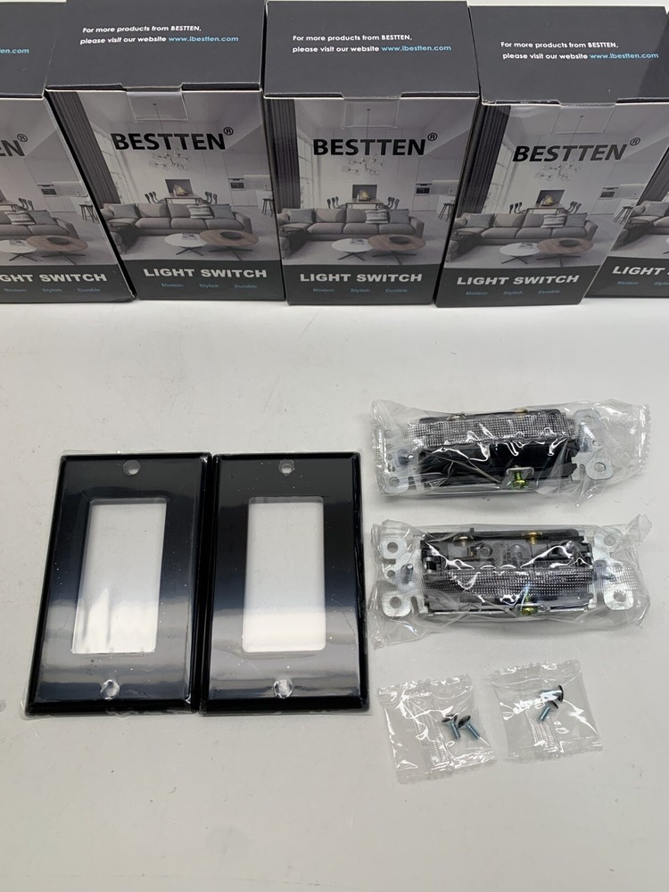 [10 Pack] BESTTEN Dimmer Wall Light Switch, Compatible with Dimmable LED, CFL...