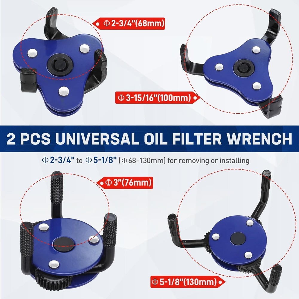 WORKPRO Universal Oil Filter Magnetic Oil Filter Wrench Adjustable Removal Tools