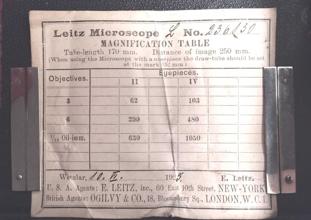LEITZ MICROSCOPE 1925 S/N236130