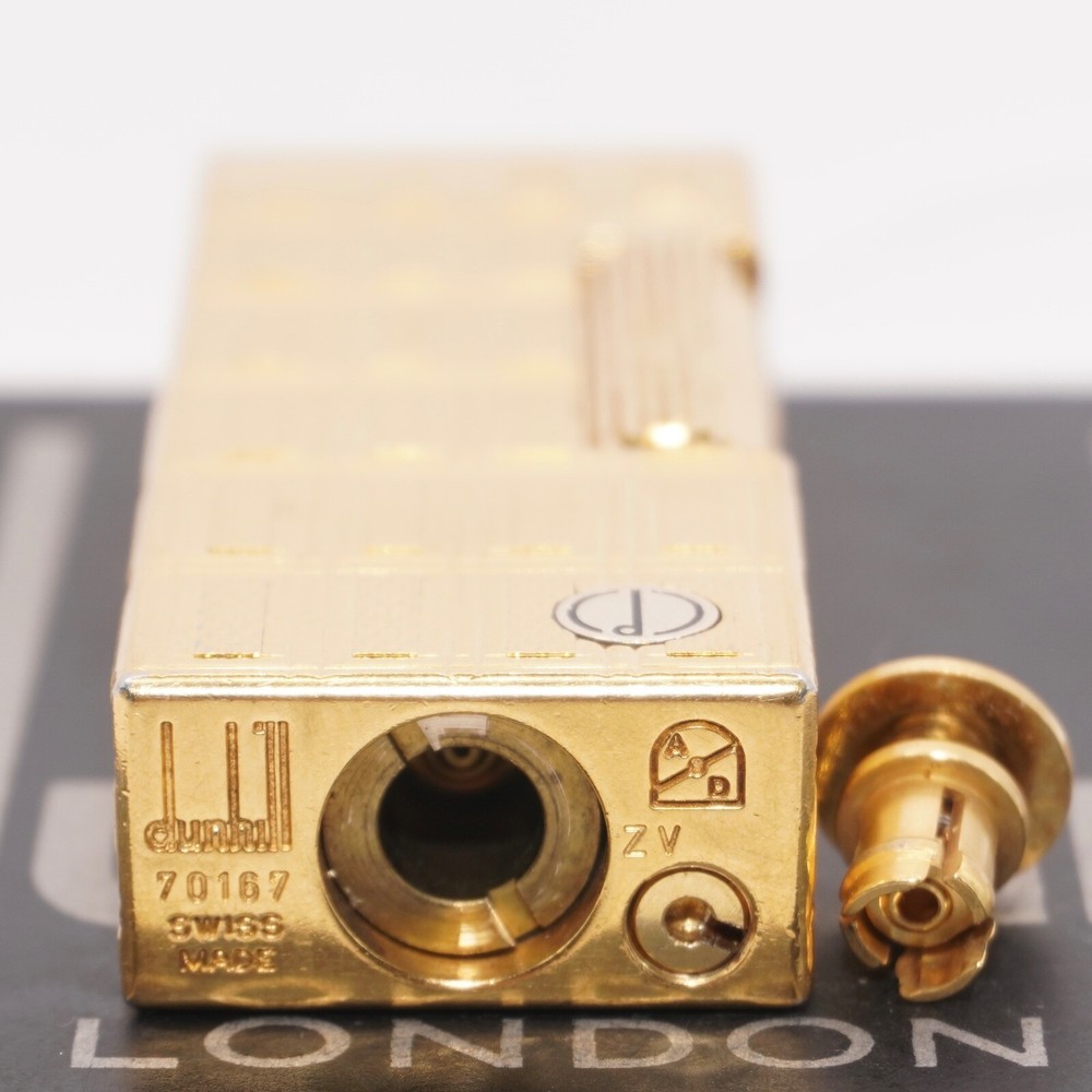Rare Dunhill Lighter Gold check Pattern-Ultrasonically cleaned