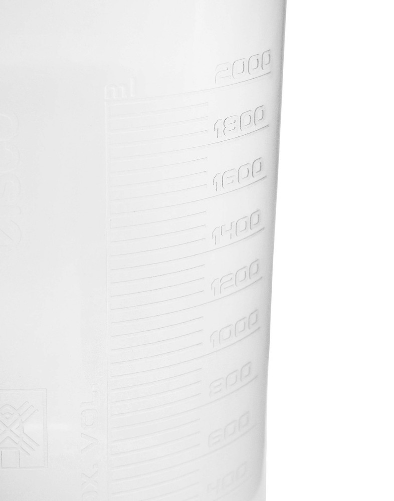 2000mL Plastic Beaker - Premium Polypropylene, 50ml Graduations - Autoclavable