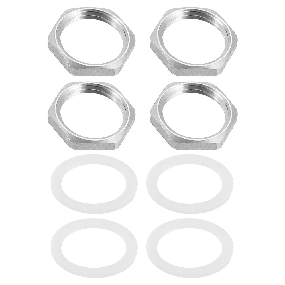 4pcs Cast Pipe Fitting Hex Locknut with Washer NPT 1/2", 0.91" OD