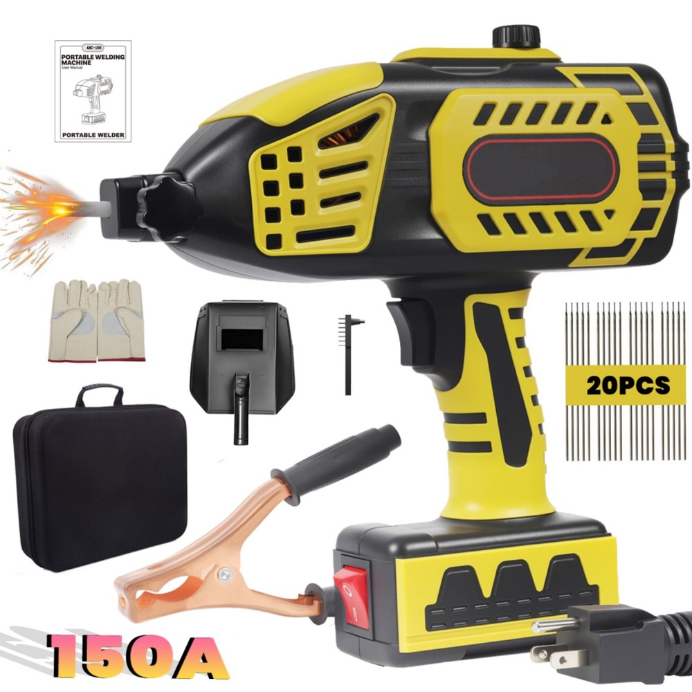 110V Handheld Welding Machine Versatile Welding Kit with Welding Mask - Yellow