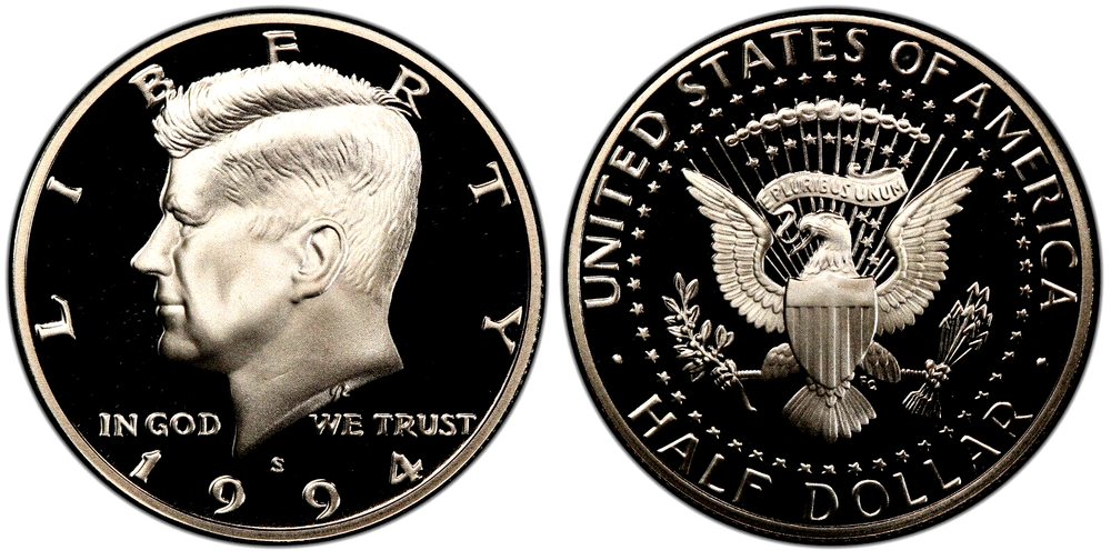 1994 P D S Kennedy clad Half dollars