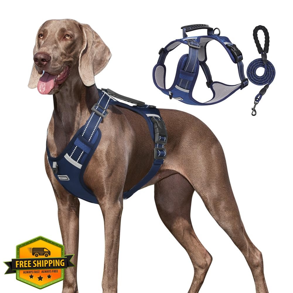 UNA MASCOTA No Pull Dog Harness Dark Blue M Reflective