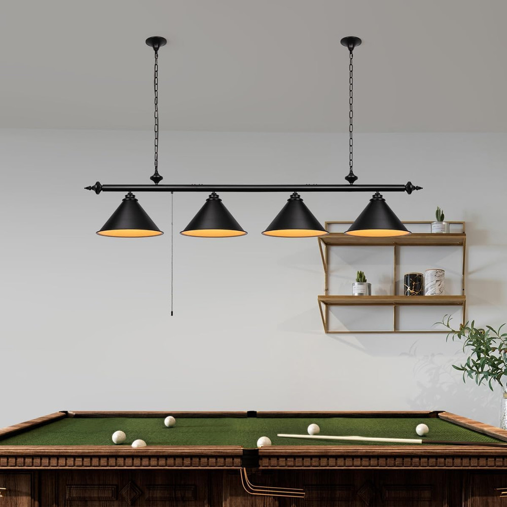 71In Billiard Pool Table Light with Pull Chain Switch on Pendant Light Fixture 4