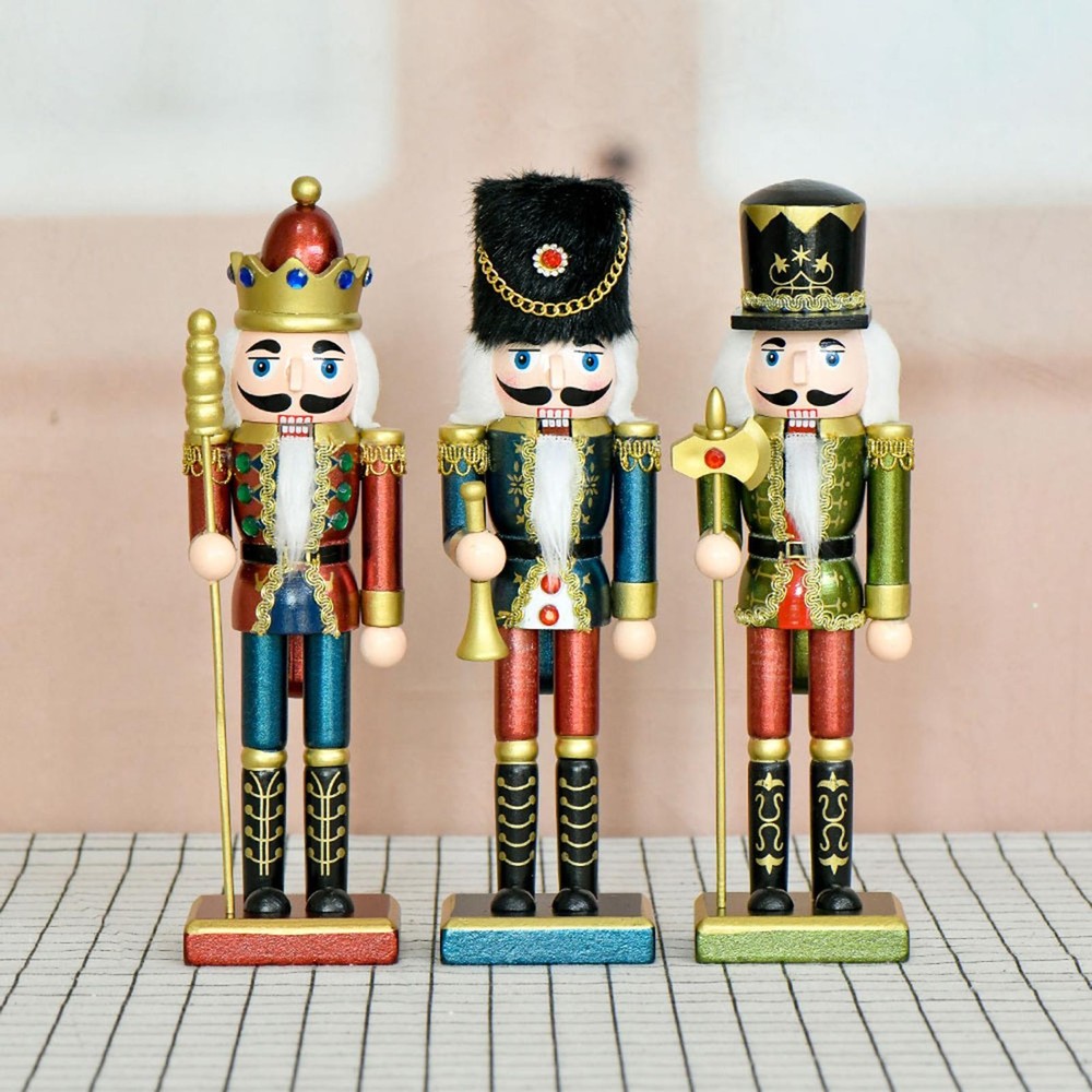 Christmas Nutcracker Wooden Nutcracker Doll Decorative Statue Craft Desktop