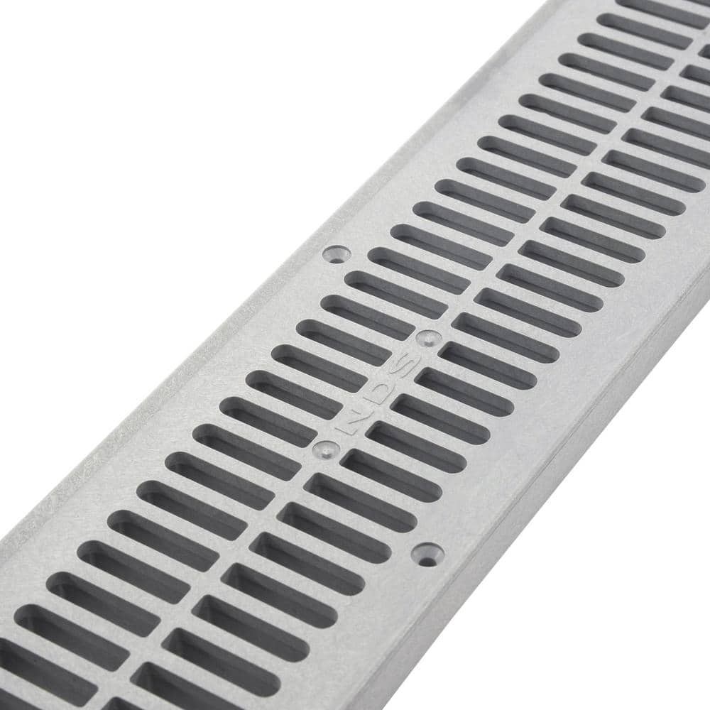 2 Ft. Plastic Spee-D Channel Drain Grate in Gray