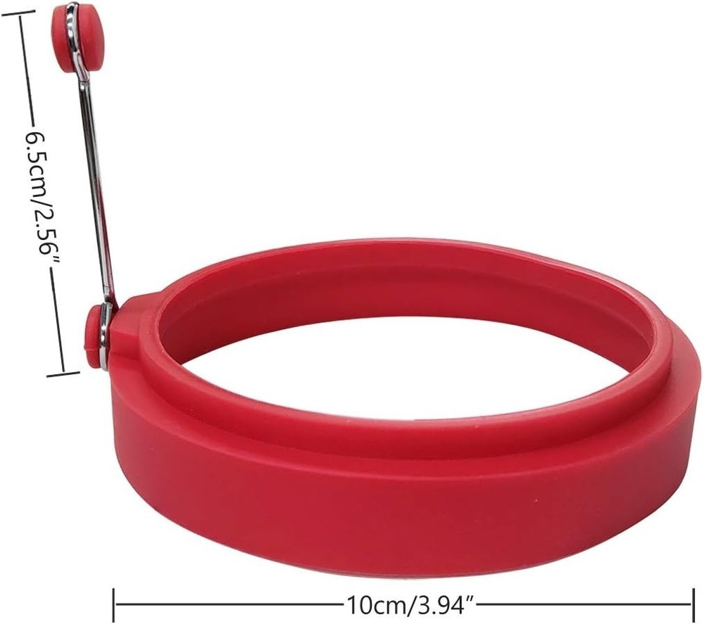 4-Pack Multi-Colored Silicone Egg Rings, High Temp & Non-Stick, 10cm Diameter