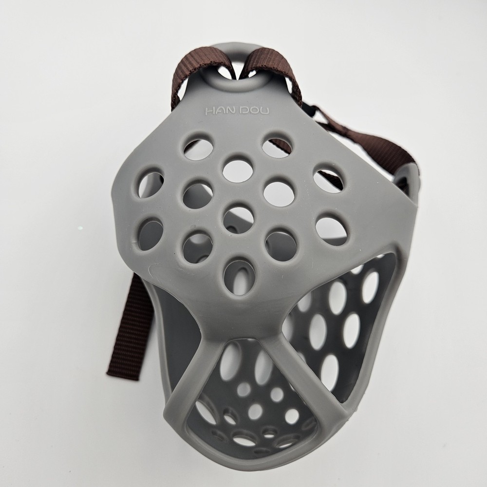 BARKLESS Dog Muzzle for Short Snout Dogs, Soft Silicone Muzzle for Biting Large