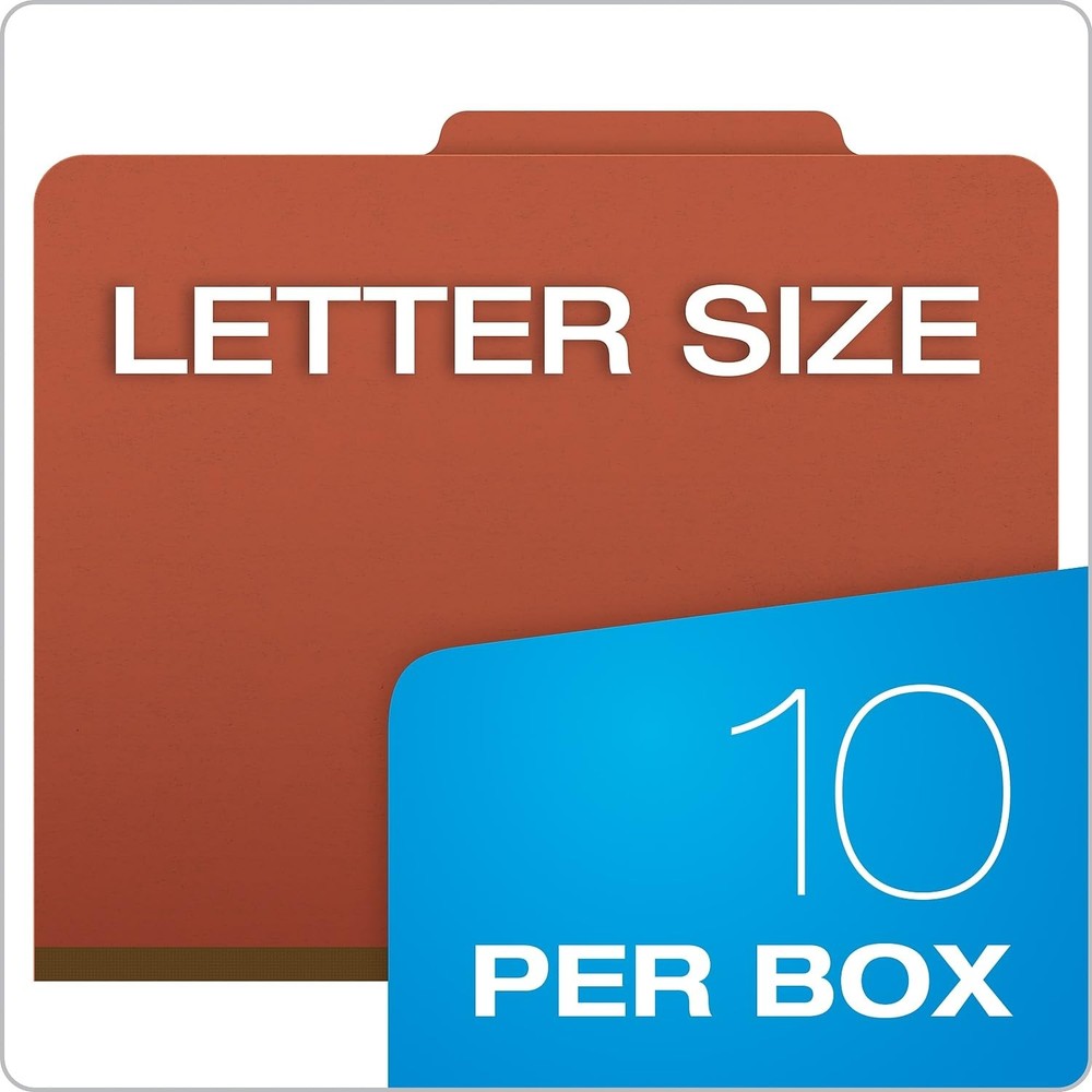 Moisture-Resistant Classification Folders, Letter Size, Red, 10 Count (Pack o...