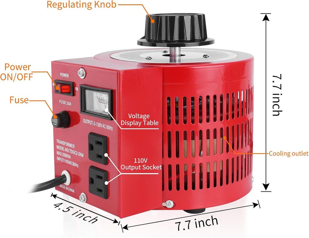 20Amp Variac Variable Transformer Auto AC Voltage Regulator Power Supply 0-130V