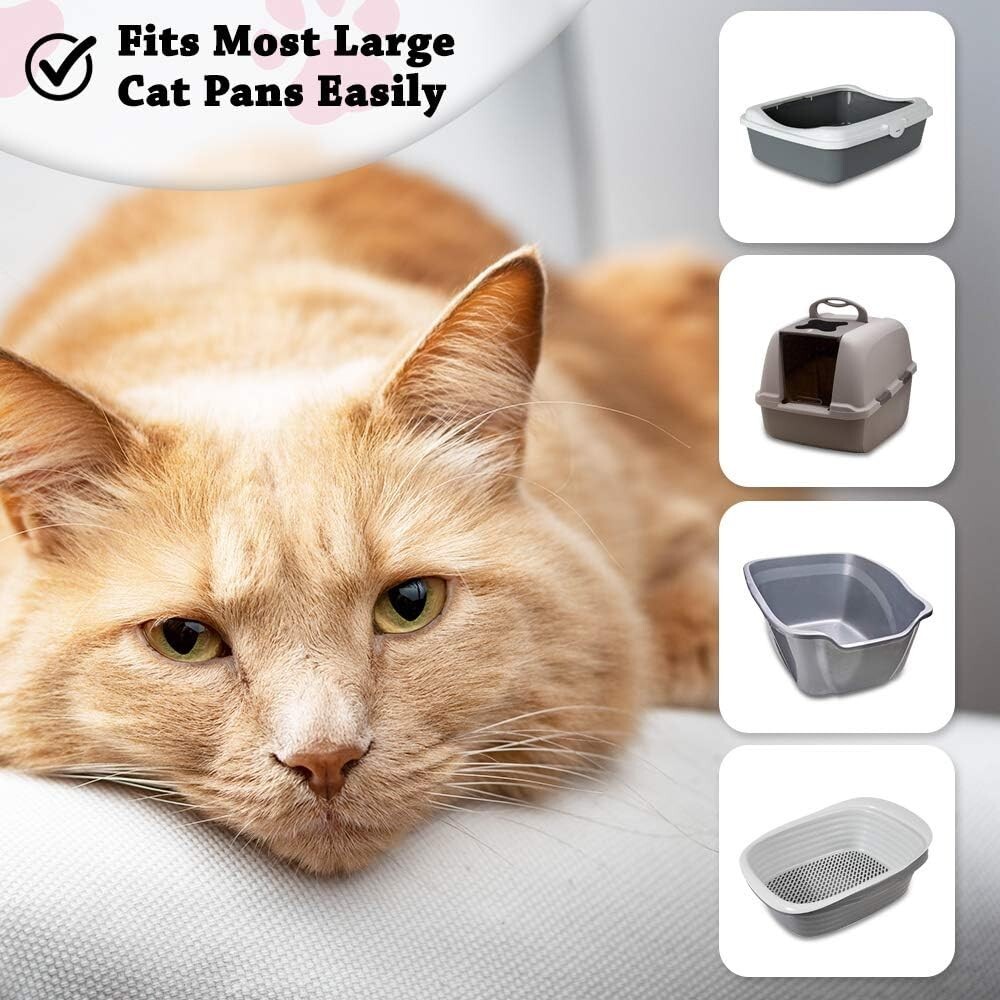 Easy Waste Disposal Cat Litter Liners - 60 Pack for Large and Extra-Large Boxes