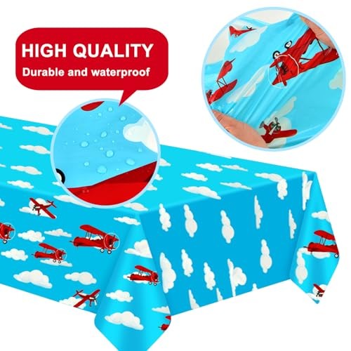 Airplane Party Decorations - Disposable Paper Plates, Standard Packaging