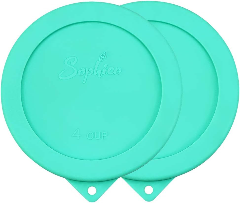 4 Cup round Silicone Storage Cover Lids Replacement for Anchor Hocking and Pyrex