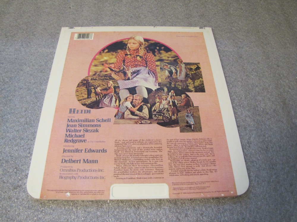Heidi , CED RCA SelectaVision VideoDiscs