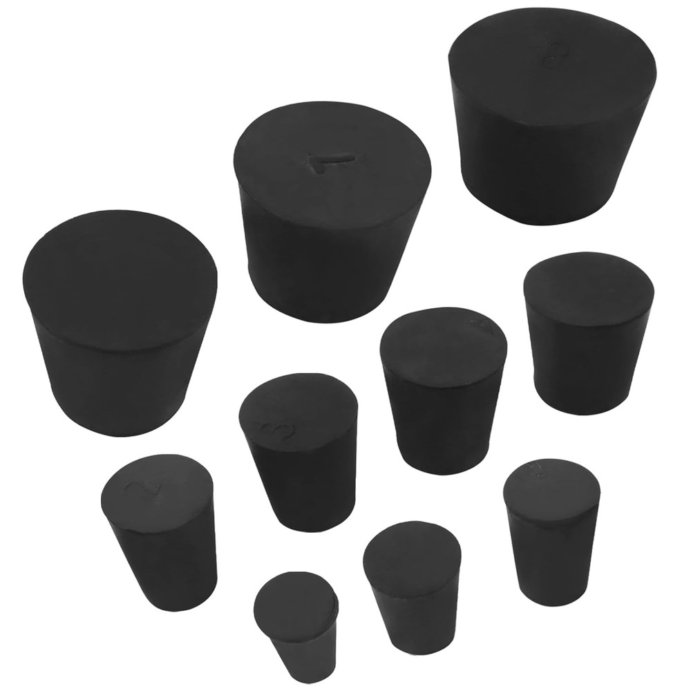 26 PCS Solid Rubber Stoppers, 11 Assorted Sizes(000# - 8#) Tapered Lab Bungs ...