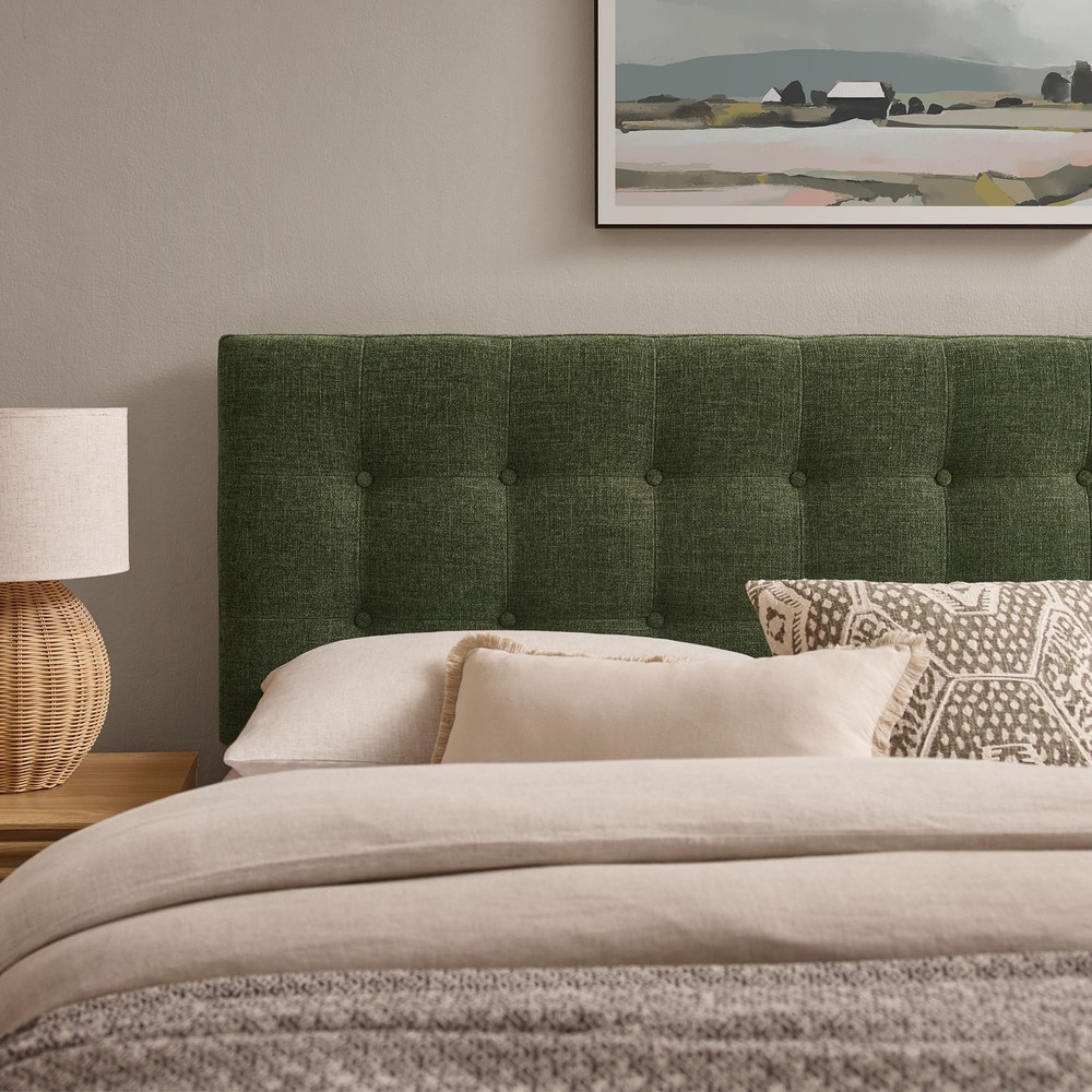 Emily Fabric Upholstered King Size Headboard in Foliage
