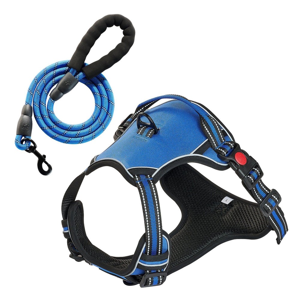 No-Pull Pet Harness for Large Breeds - Adjustable Dog Vest with Included Leash