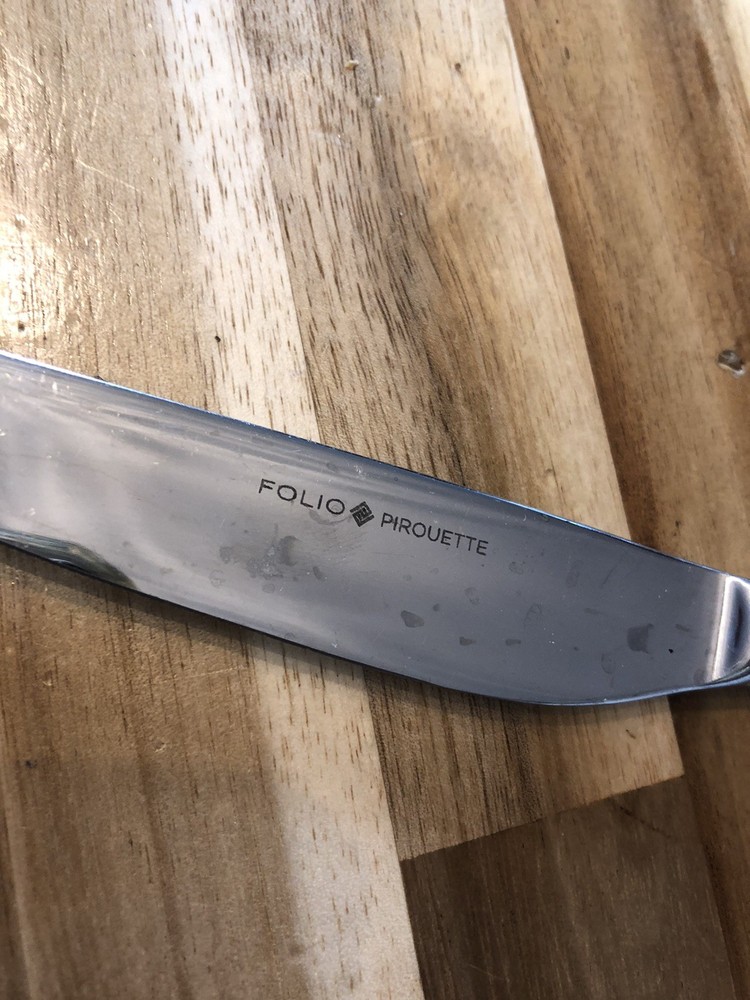 FOLIO PIROUETTE Dinner KNIfe Heavyweight Flatware Stainless Knife Silverware