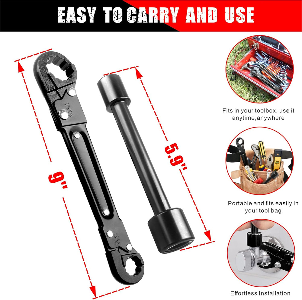 Plumbing Tools, Angle Stop Wrench Kit, Plumbing Wrench. New Compression Angle St