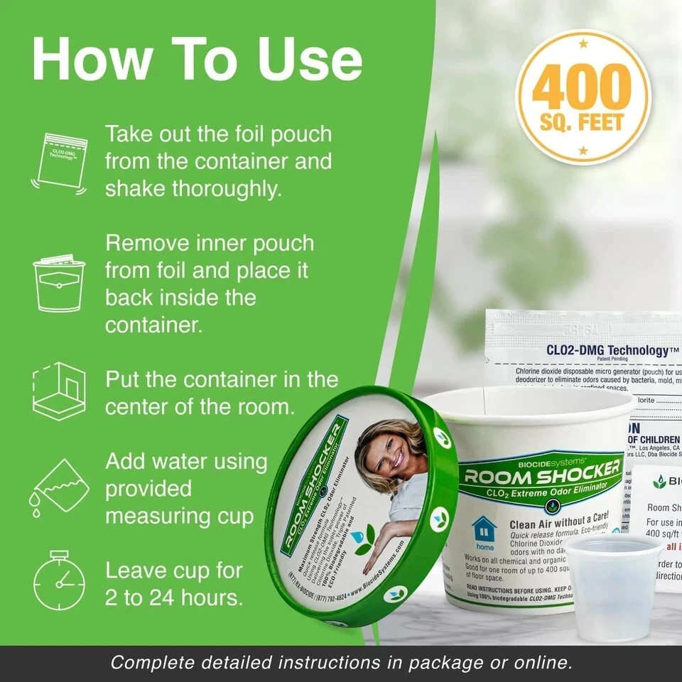 Room Shocker, Quick Release Odor Eliminator for Home & Office, Eco-Friendly...