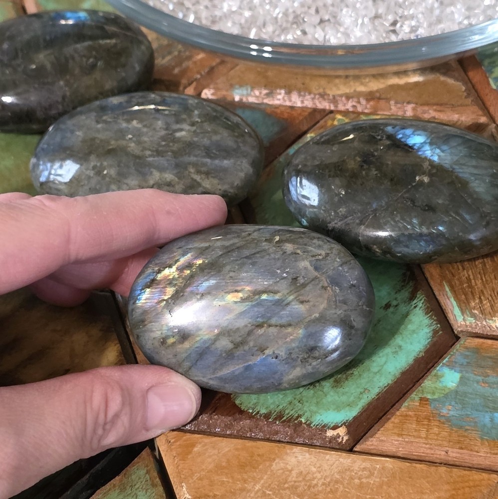 Labradorite Palm Stones- Extra Large- All Have Flash!