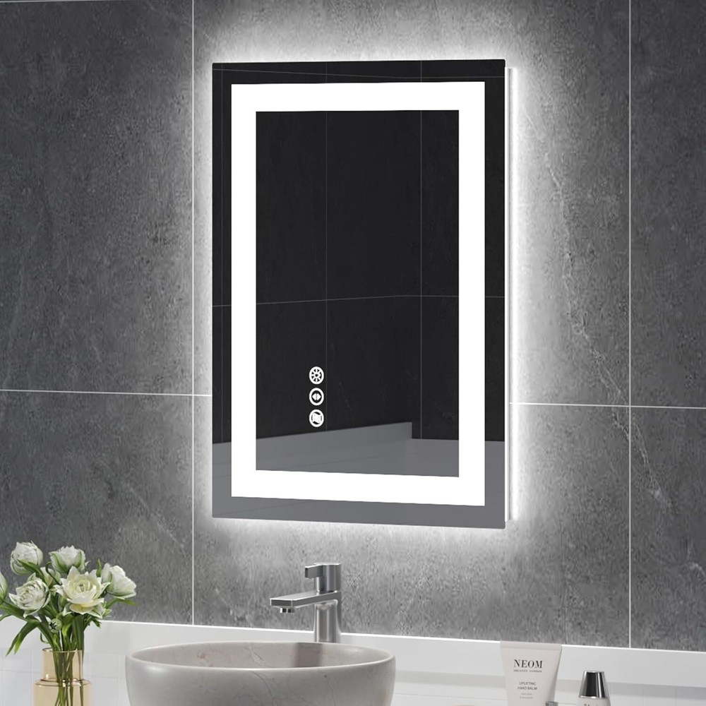 USHOWER 24x36'' LED Bathroom Mirror Touch LED Lighted Vanity Mirror Dimmable US