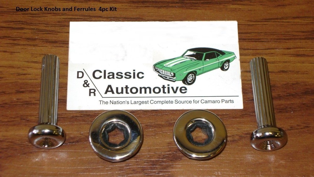 Door Lock Knobs 4pc Set w/ Ferrules Chrome Ribbed *In Stock* Fluted Stem ribs