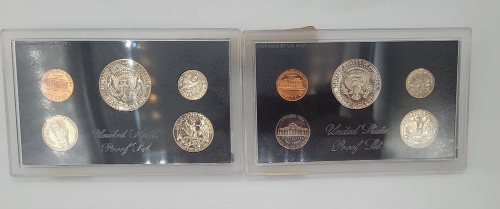 1971 S AND 1972 S PROOF SETS IN ORIGINAL PLASTIC HOLDERS