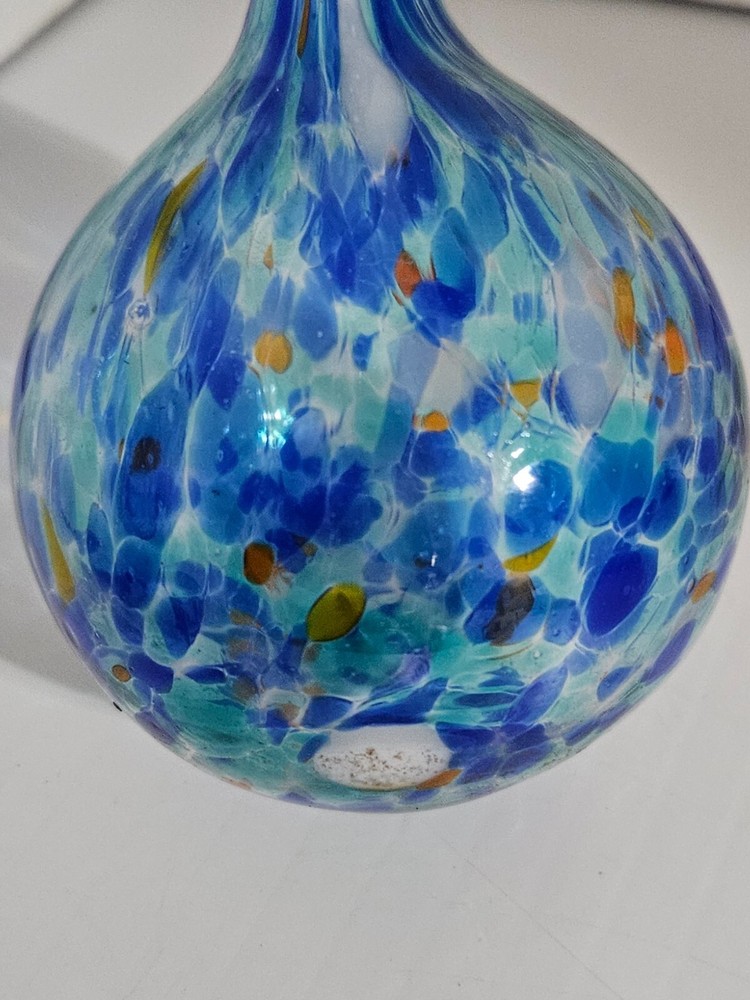 Aqua Blown Glass Plant Watering Globe