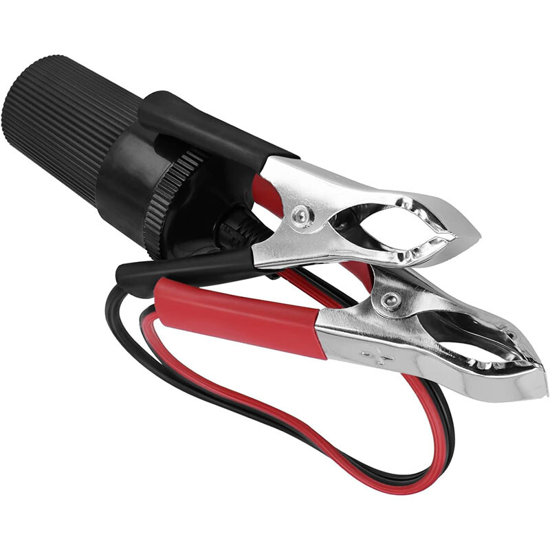 Car Battery Alligator Clamp Cable Clip Cigarette Lighter Adapter Socket 12V Lot