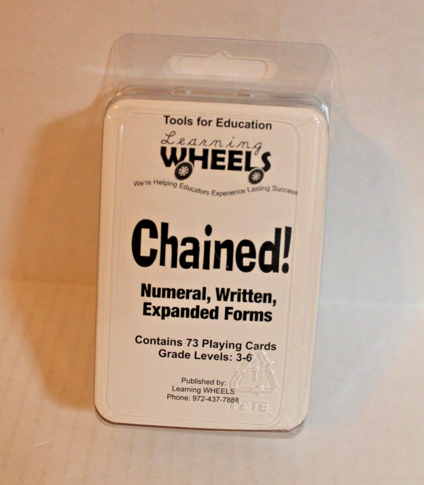 "Chained" Math Expanded Forms Numbers Educational Card Game Grades 3-6 NEW