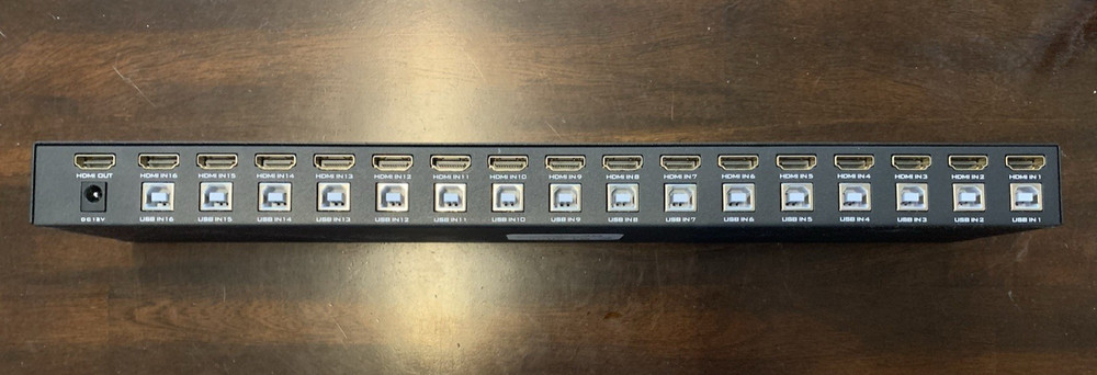 16 Port KVM Switch 16x1 HDMI USB 2.0 Rack Mountable. *Switch Only*