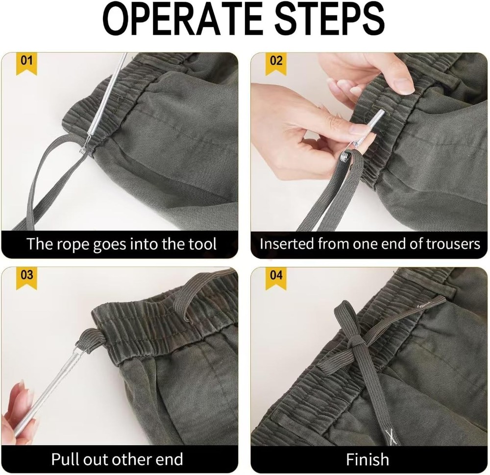3PCS Spring Drawstring Threader Tool-Rope Threader Clip for Drawstring Replac...