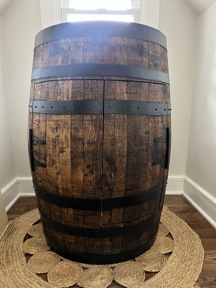 Oak Whiskey Barrel Bar