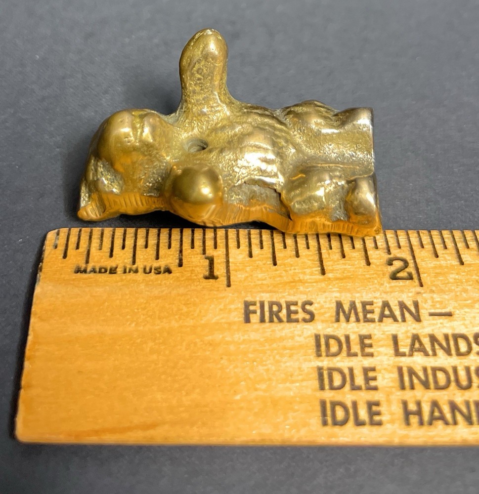 Vintage Small Brass Bear / Incense Holder