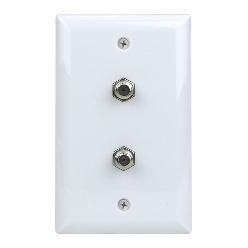 Construct Pro Wall Plate with Dual F-81 Connectors (White)