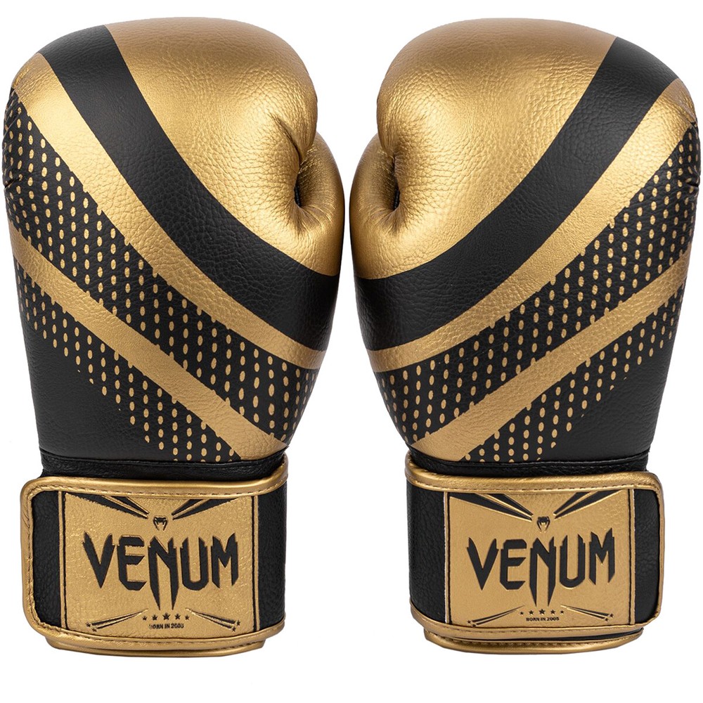 Venum Lightning Hook and Loop Boxing Gloves - Gold/Black