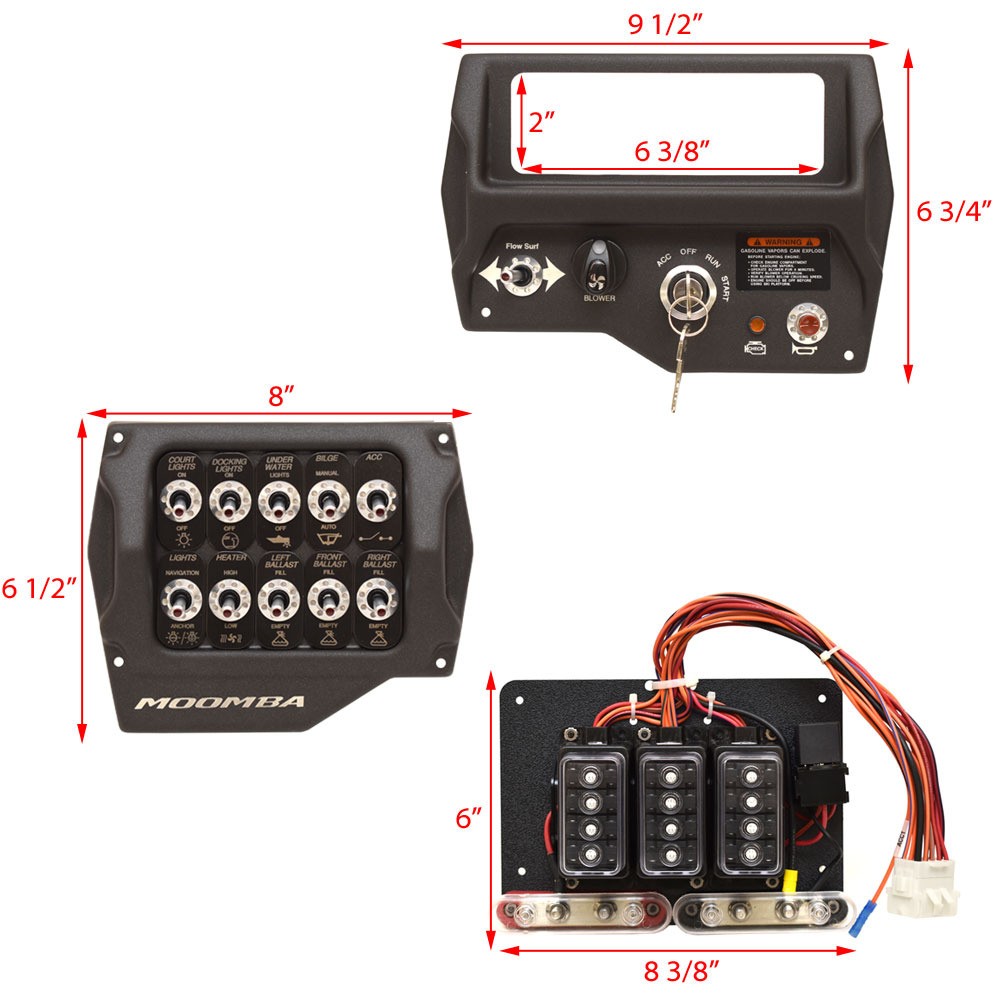 Moomba Boat Dash Switch Panel Set 121152 | Toggles Ignition (Kit)