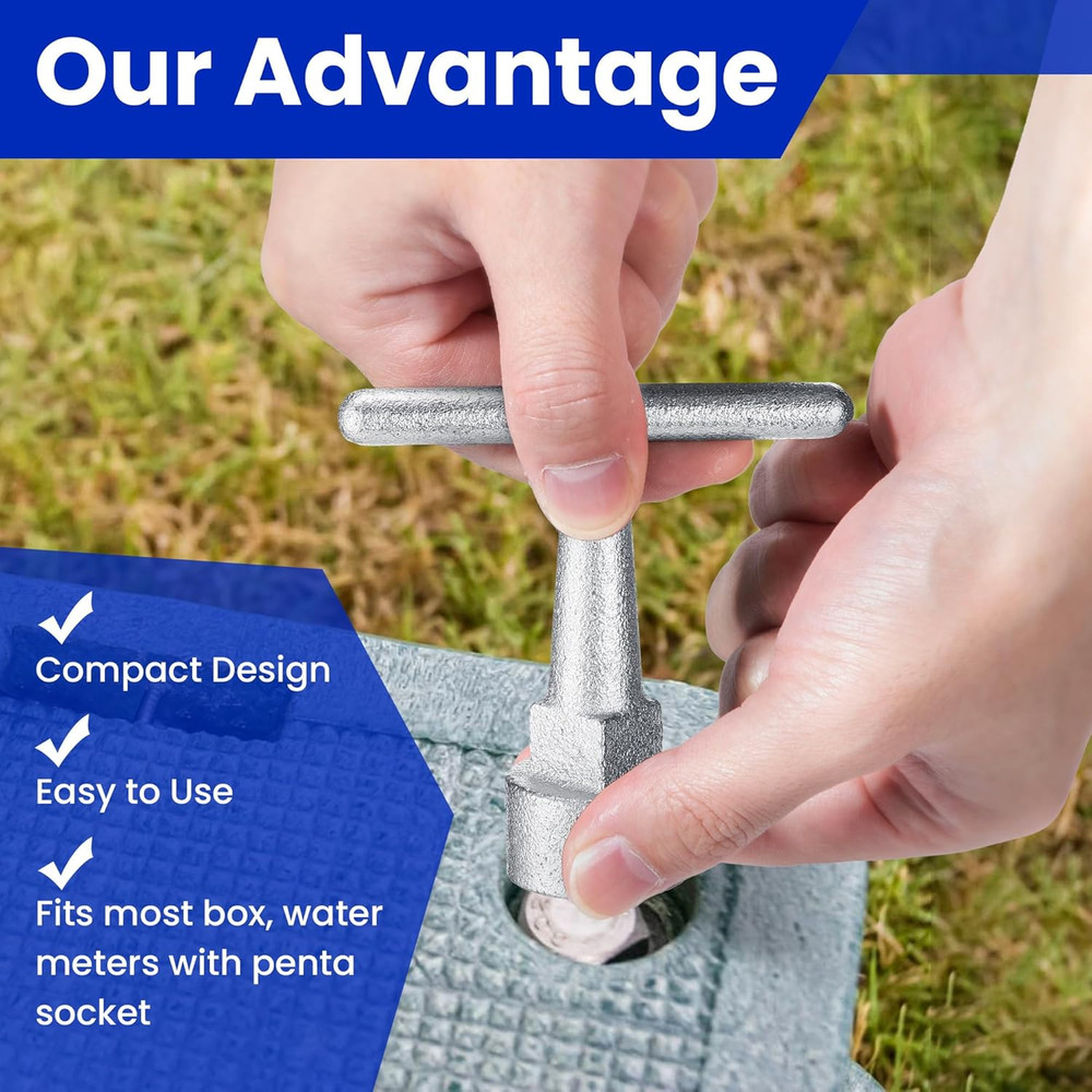 Curb Box for Pentagon Curb Boxes, Water Meter for Penta Socket, T Handle Penta