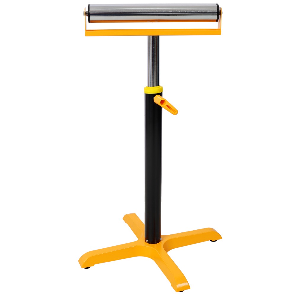 Heavy-Duty Adjustable Single Roller Stand,Material Support Stand, Yellow & Black