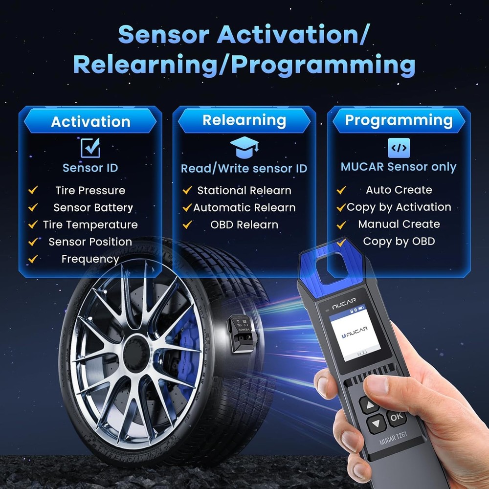 MUCAR T261 TPMS Relearn Sensor Activate Programming Tool For 892BT 689BT Scanner