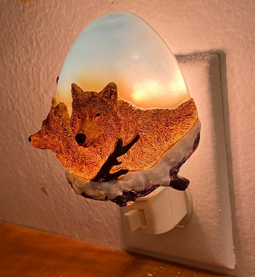 Wolf Beautiful 3D polyresin wall plug-in night lights Home decor'