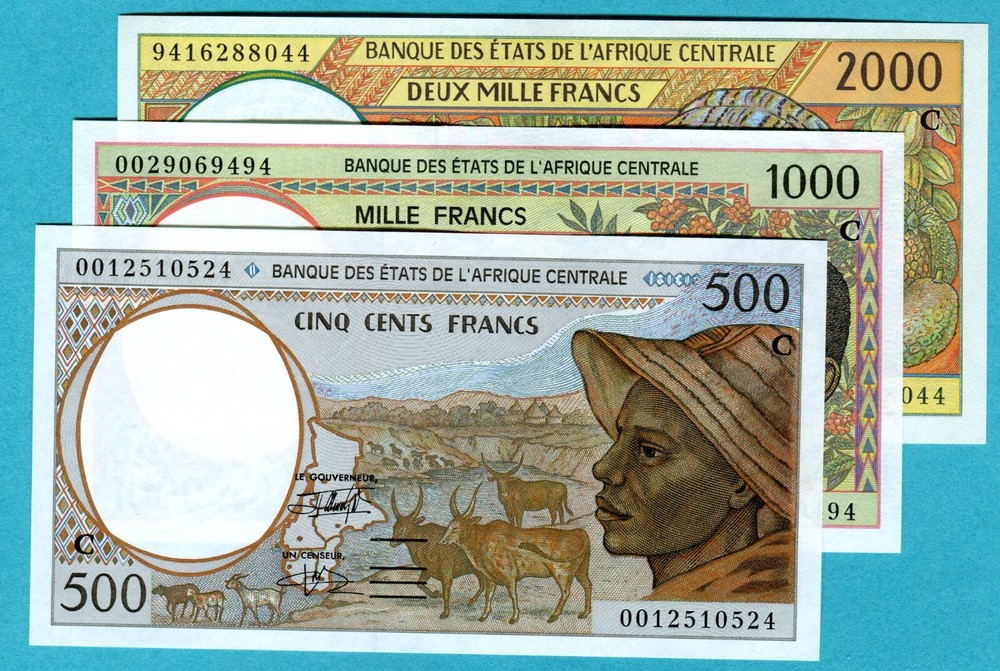 Central African States (Congo) 500, 1000, 2000 Francs 1994 / 2000 UNC