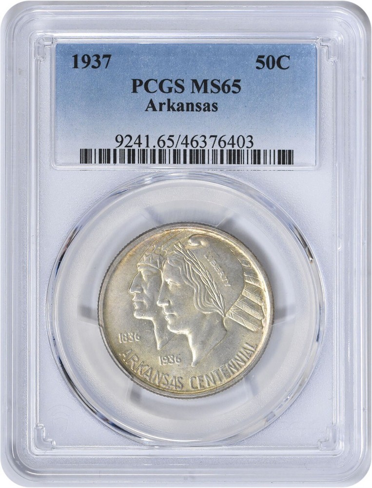 Arkansas Commemorative Silver Half Dollar 1937 MS65 PCGS