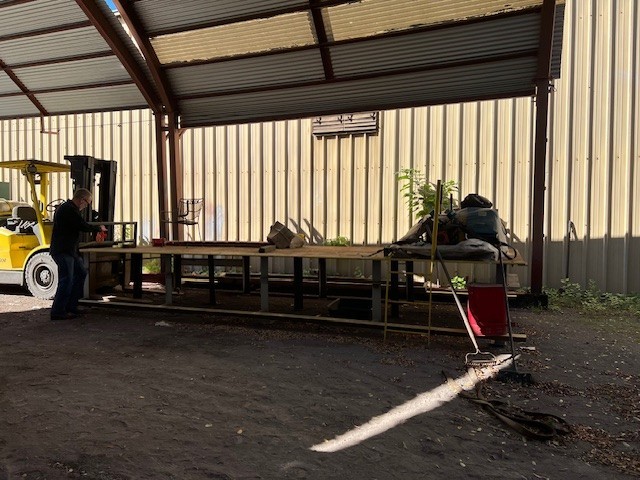 3/4" THICK STEEL LAYOUT TABLE 20' 3" LONG