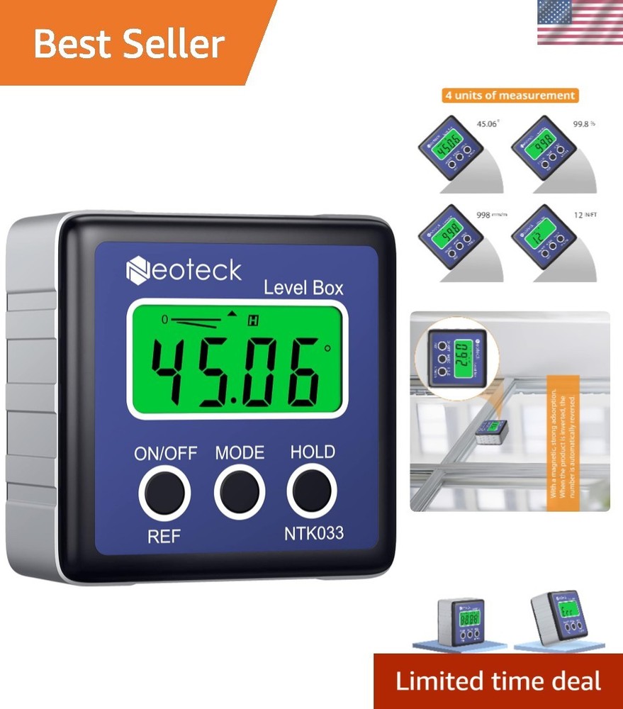 High Accuracy Digital Angle Protractor - Convenient and Lightweight Design